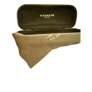 COACH New York - Black Leather Clamshell  Eyeglass Case Only‎